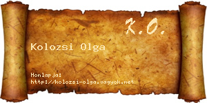 Kolozsi Olga névjegykártya