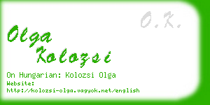 olga kolozsi business card